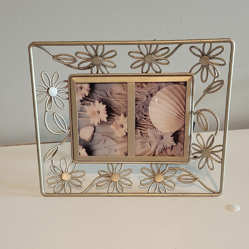 Floral Silver Photo Frame